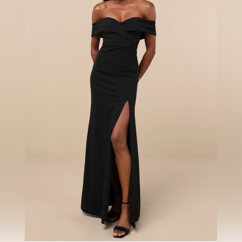 Lulu's Black Off the Shoulder Gown